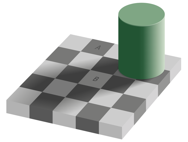 El cuadro A y el cuadro B son exactamente del mismo color. Imagen: MIT